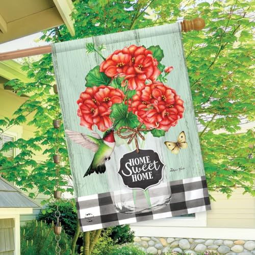 Briarwood Lane Home Sweet Home Geraniums Summer House Flag - color: Geraniums