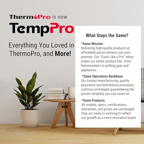 TempPro TempAir 500 FT Indoor Outdoor Thermometer Wireless with Sensor | Large LCD Display, No Hub or App Required, Outside Thermometer & Cold-Resistant Sensor for Patio (Previously ThermoPro) - style: 500ft