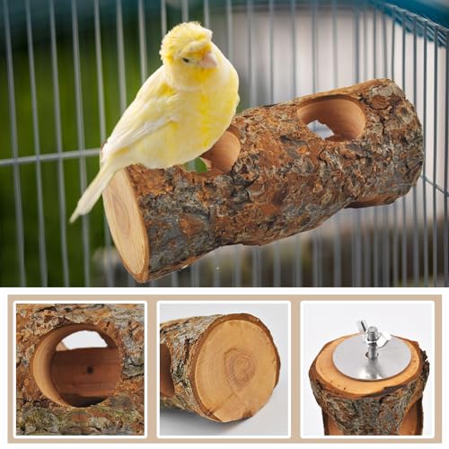 Bird Wooden Block Chewing Toy Parrot Beak Grinding Toys Wood Birds Cage Foraging Training Toy with Bird Perch for Parakeet Cockatiel Lovebird Budgie