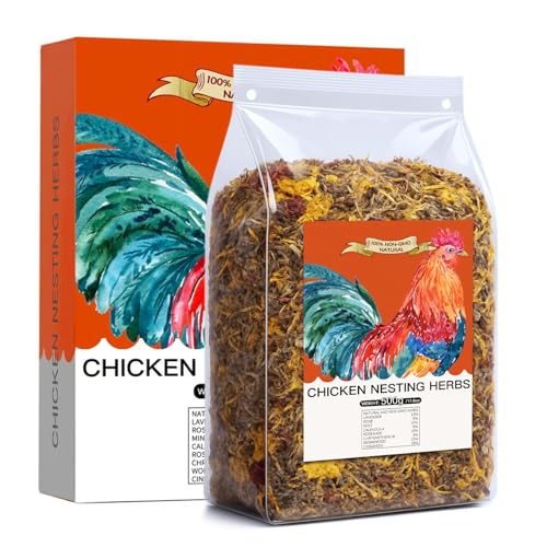 17.6 Oz Chicken Nesting Herbs Flowers Premixed Dried Poultry Herbs Natural Nesting Box Pads Roost House Lime Feed Grit Herbs Bedding Supplies for Chicken Coop Feeder Freshness Egg Laying Coop Smell - size: 1.1 Pound (Pack of 1)