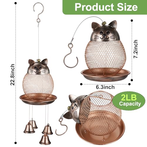 LBTING Wild Bird Feeder, Wind Chimes, Cute Cat-Shaped Style | Metal, Decoration, For Hanging Outdoor Garden Yard - style: Cat-Shaped Wind Chimes