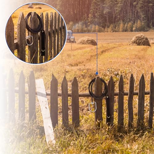 SATINIOR 5 Pack 6ft Black Rubber Tie Cords Nylon Hitches Chicken Leash Tie Cord Tether Chickens Supplies Accessories for Farm, Poultry, Backyard