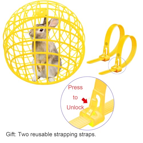 15.7" Ball-Shaped Movable Chicken Coop,Pigeon Rabbit Duck Safe Walking Net,Preventing Trampled by Horse,Predation by Eagles,Dog Bites.Pet Removable Prevent Harassment Safety Hutch(2 Pack) - color: Yellow(2 Pack)