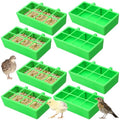 Honeydak 8 Pack No Mess Quail Feeder Trough Removable 8 Slots Hanging Chicken Feeder Bowl Water Trough Food Dispenser Tool for Pigeon Chicks Quail Parrots Duck Bird Poultry Animal