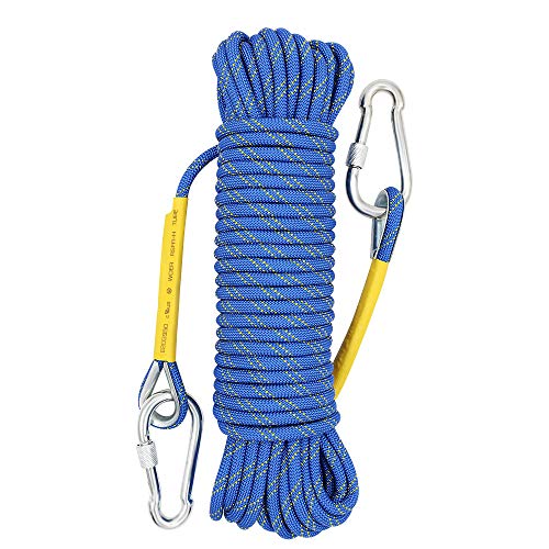 X XBEN Outdoor Climbing Rope 10M(32ft) 20M(64ft) 30M(96ft) 50M(160ft) 70M(230ft) 152M(500FT) 352M(1000FT) Static Rock Climbing Rope for Escape Rope Ice Climbing Equipment Fire Rescue Parachute - color: Blue, size: 1/3 Inch x 96 Feet