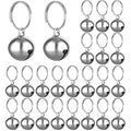 24 Sets of Cat Bells for Cat and Dog Collar Pendant Pet Bell Pet Pendant Accessories - color: Silver