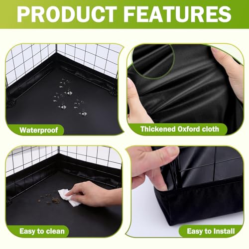 DZWLKJ Guinea Pig Cage Liner,Tarp Bottom Waterproof and Washable Base,Elastic Cord, Also for Rabbits, Bunny, Chinchesillas, Hedgehog, Ferrets and Other Small Animals(24x48 inches)