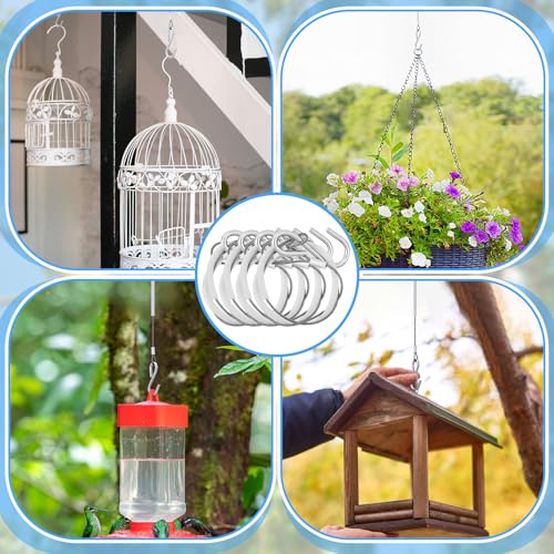 4pcs Bird Feeder Hanger for Tree with S-Hook Hanging Cable Tree Limb Protector with Silicone Sleeve Flexible Stainless Steel Cable for Heavy Bird Feeders, Plants, Baths (19.29inch) - size: 19.29Inch