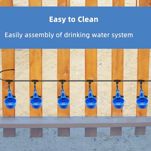 Automatic Chicken Waterer, 6 Cups Float Controlled No-Spill Dispenser | Quick-Connect Poultry Water Dispenser., Reliable Poultry Watering Solution for Backyard Farm