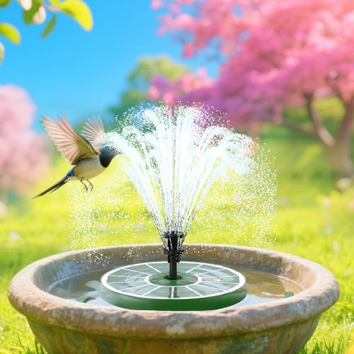 AISITIN 3.5W Solar Fountain for Bird Bath with 3 Anti-Drift Fixed Bracket | Solar Glass Panel, Windmill 8 Nozzles, Attract Bird, Solar Bird Bath Fountain for Garden, Fish Tank, Courtyard, Water Feature - color: Green