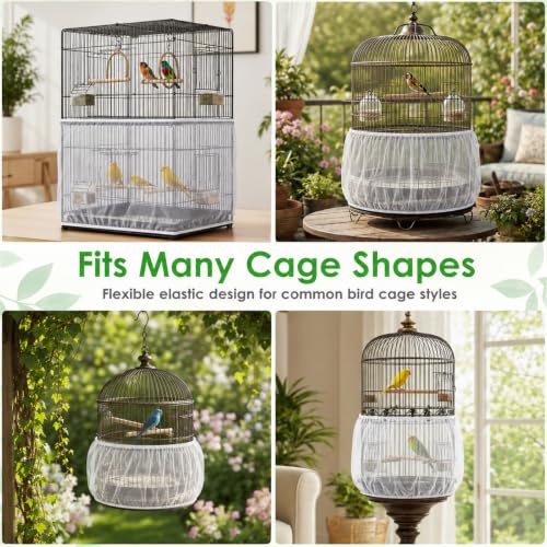 4PCS Bird Cage Net, Bird Cage Seed Catcher, Bird Cage Seed Catcher for Large and Medium Cages