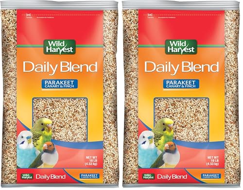 Wild Harvest Daily Blend Nutrition Diet for Parakeet, Canary and Finch, Orange Flavored, 10 Pounds (Pack of 2) - size: 10 Pound (Pack of 2)