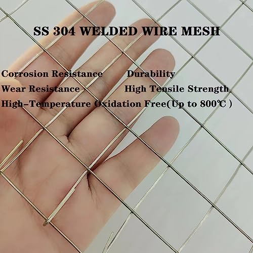 Stainless Steel Hardware Cloth Size:19Gauge 1inch 16inchx8Feet 304 Stainless Steel Welded Wire Mesh Supports Poultry Netting Cage Fence,Keep The Animals Out, Protecting New Plants - size: 1inx16inx8ftx19gauge