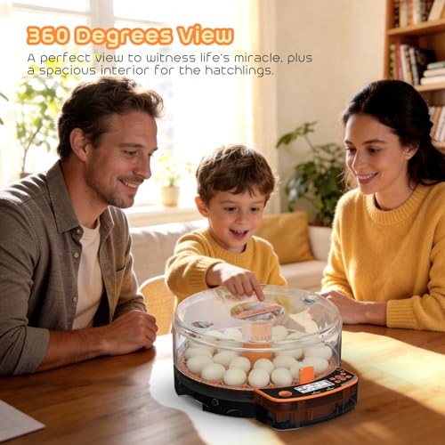 AsFrost Automatic Chicken Egg Incubator, Egg Incubator 24 Eggs | Digital Incubator with Dual Modes,Temp & Humidity Control,Auto Turner,Egg Candler, Incubator for Hatching Quail & Poultry Egg