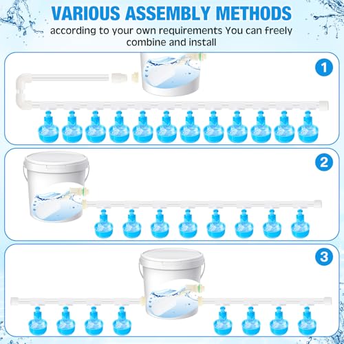 Complete Set Pipeline Automatic Chicken Waterer Cups System with 1/2 PVC Tee Fittings and Other Parts Automatic Poultry Nipple Waterer Chicken Watering Cups for Quail Duck Goose