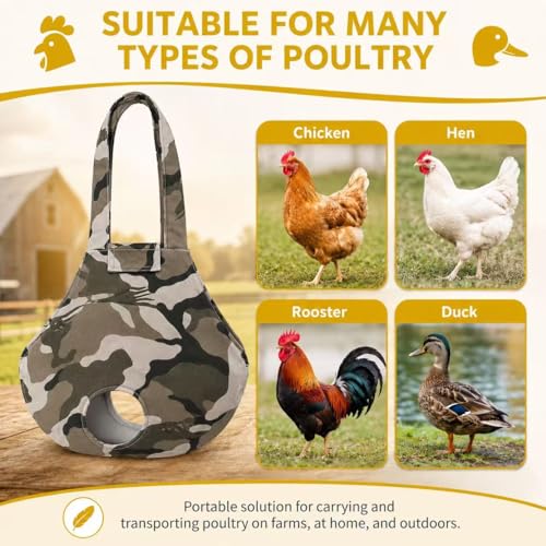 DZXZY Chicken Holder Bags Hen Sling Carry Bag Chicken Carrier with Handle Chicken Supplies Chicken Medic Bag Catching Hand Bag (CAMO) - color: CAMO