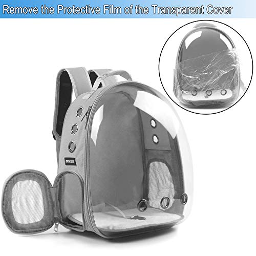 Cat Backpack Carrier, Pet Backpack, Breathable Cat Dog Space Capsule Backpack, Airline-Approved for Small Cats Dogs Birds Bunny Travel Hiking - color: GREY