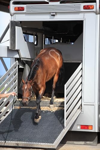 MSI Horse Stall Mat 42in. x 72in. Black Rubber Flooring Mat Tile Trim