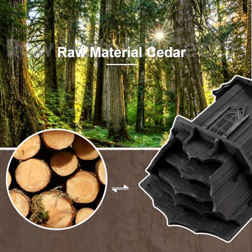 VIREESR Large Bat House for Outdoors,4-Chamber Castle Bat Box,200-Capacity | Cedar Wooden Bat House, Bat Boxes for Outside for Tree, 4 Chamber Design to Attract Bats, Weather-Resistant, Black - size: XL Black