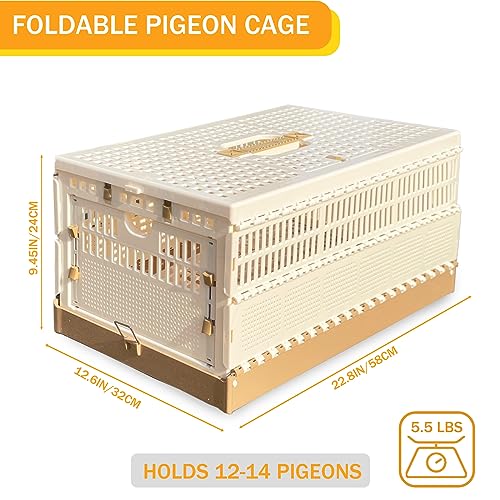 Folding Pigeon Cage Racing Pigeons Travel Cage Pairing Cage Plastic Three Doors Nest Box for Training and Release, Competition(L) - size: L