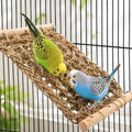 Bird Seagrass Mat Parrot Climbing Ladder Perch for Cage | Natural Sea Grass Woven Net Hammock, Birds Bridge Stands, Parakeet Chewing Rope Cage Accessories for Lovebird Budgie