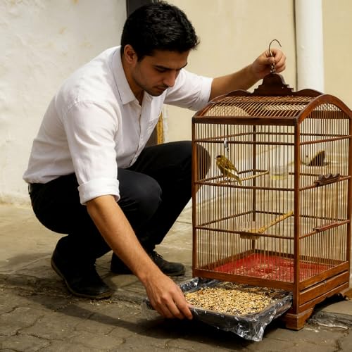 100 Pcs Large Disposable Bird Cage Liners Bulk 34'' x 22'' Elastic Plastic Small Animal Birds Cage Tray Liners Waterproof Universal Film Bird Accessories for Cockatiels Finches Canaries