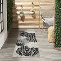 Nourison Home Aloha 6' Runner Black White Fabric Tropical Area Rug (6' Runner) - color: Black White, size: 2' x 6' (Runner)