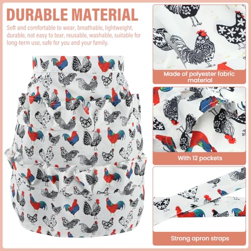 Egg Collecting Apron for Eggs, Egg Apron with 12 Deep Pockets, Gathering Holding Farmhouse Fresh Eggs for Chicken Hen Duck Goose, Housewife Farmhouse Kitchen Restaurant Parent-Child Activities