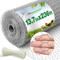 Amagabeli Chicken Wire Fencing 13.7 in x 236 in(20ft) Garden Netting Poultry Wire Hexagonal Galvanized Mesh Roll Fence Barrier for Raised Bed Cattle Panels for Plant Trellis Vegetable Bird Pet Craft - size: 1" 13.7"x20'