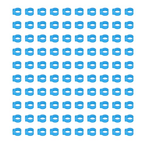 Omabeta Pigeons Foot Ring, Durable Plastic Easy-to-Install Compact Design, Identification Leg Rings, for Pigeon Identification, Light Blue, 8mm, 100 Pieces - color: Light Blue