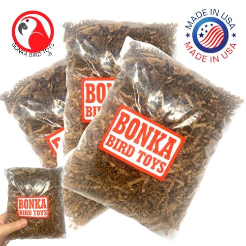 Bonka Bird Toys 1574 Pk3 Natural Crinkle Paper Shred Nest DIY Craft Part Parrot Cage, African Grey, Conure, Parakeet, and Similar Breed Sizes