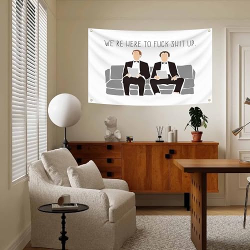 Funny Step Brothers Flag 3X5 Feet We're Here to Fuck Shit Up Banner | College Dorm,Living Room,Man Cave Wall Outdoor Decor ,With 4 Brass Grommets - color: G2
