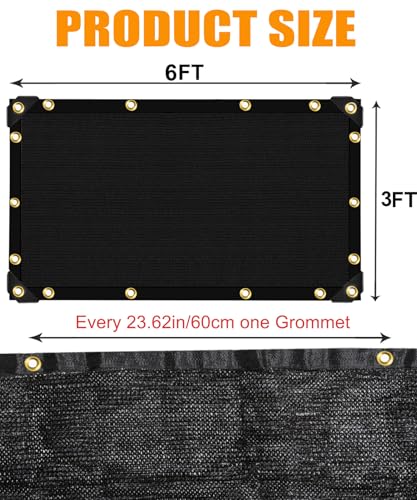 70%-80% Black Shade Cloth,3FTX6FT Mesh Tarp Pergola Sun Shade | UV Sunblock Fabric for Garden, Plants Cover, Greenhouse, Pergola, Patio, Porch & Chicken Coop,Tomatoes - size: 3 FT X 6 FT, style: 70% Shade