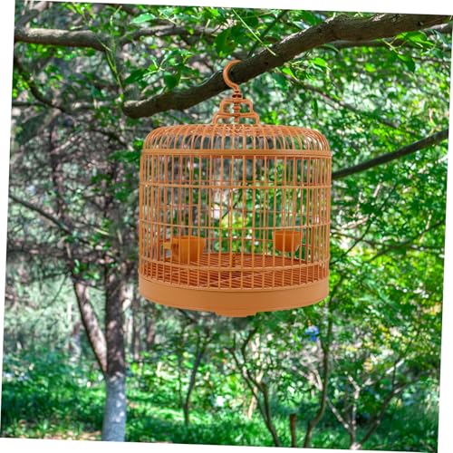 Vintage Hanging Bird Cage Round Decorative Bird Cage for Parakeets and Other Pets Multi-Functional Lightweight Design for Home Decor