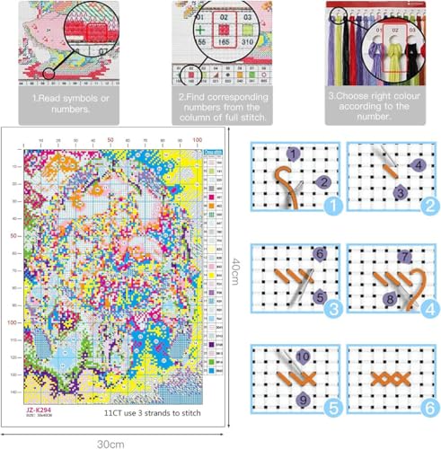 Meecaa Cross Stitch Kits 14 Count Stamped, Lemon Flower Embroidery Kit with Accessories Pre Printed (Wheat Field) - color: Wheat Field