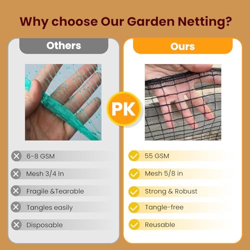 Deer Fence Netting,Plastic Mesh Fence 6.5x50ft,Reinforced Edges 55gsm Heavy Duty Animal Barrier,Ideal for Garden Netting,Against Bird,Temporary Fence,Fruit Plant Protection,Black - size: 6.5ft*50ft