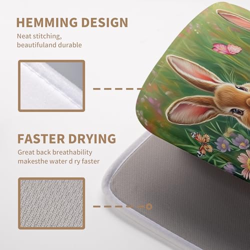 Easter Bunny Eggs Dish Drying Mat for Kitchen Counter 18x24 Inch Spring Easter Rabbit Flowers Large Drying Mat Microfiber Dish Drainer Rack Mats Absorbent Reversible Dishes Pad Dish Dryer Mat - color: Easter Egg Bunny, size: 18" x 24"