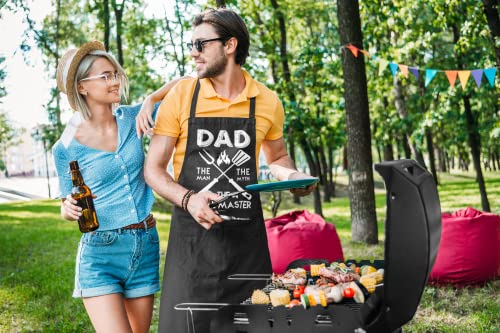 VAGAVY 100% Cotton, Black Funny Aprons for Men, Dad, Husband - Birthday, Father’s Day Grilling Gifts for Papa, Husband. - color: Dad the Legend