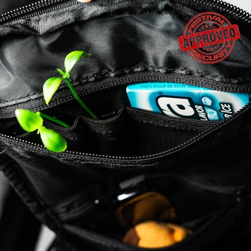 RAVERUNNER® Anti-Theft Hydration Backpack | Festival Approved Rave Backpack for Concert Goers, Leak-Free Festival Water Backpack for EDC, Rave Hydration Pack - color: Holographic