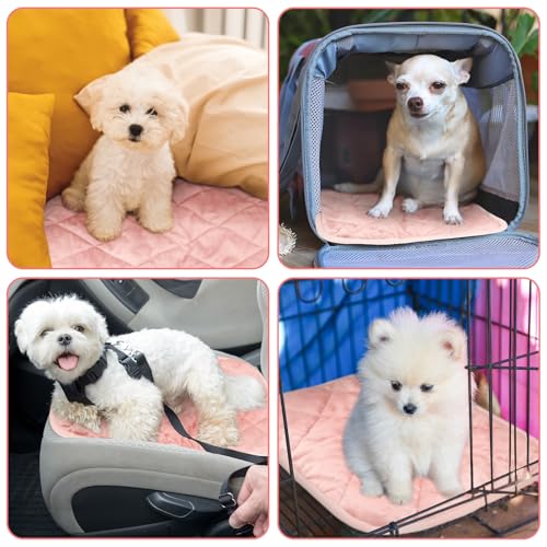 4 Pack Self Heating Cat Pad Self Warming Dog Mat Reflects Body Heat Extra Warm Thermal Pet Pad Washable Dog Cat Bed Crate Bed Mat Blanket (Pink,16 x 20 Inch) - color: Pink, size: 16 x 20 Inch