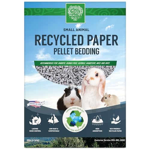 Small Pet Select Recycled Paper Pellet Bedding & Litter, Rabbits, 10 lb | Absorbent Odor Control, Low Dust, Eco-Friendly, For Guinea Pigs, Hamsters, Bunnies, Chinchillas & Small Pets - size: 10 LBS