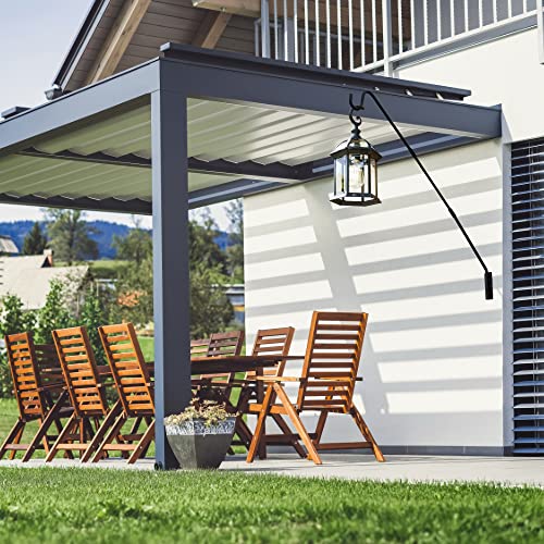 Juegoal Heavy Duty Deck Hook, 25 Inch or 36 Inch Wall Mounted Extended Reach Deck Hook Wall Pole Plant Bracket for Hanging Bird Feeder, Plants, Suet Baskets, Lanterns, Wind Chimes - size: 1 Pack