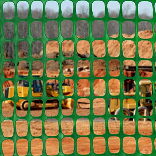 Ashman Plastic Mesh Fence, 4'x50' Feet, 1 Roll, Green, Construction Barrier Netting, Garden Fencing, Fences Wrap, Above Ground, for Snow, Poultry, Chicken, Deer, Patio, Garden Netting, Green 50FT. - color: Green, size: 50 FT