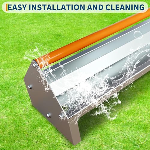 45" Chicken Trough Feeder, 5 Gallon Galvanized Steel Feed Trough with Drainage Holes & Red Crossbar | Heavy Duty, Rust-Proof Metal Duck Chicken Feeder Orange - color: Orange