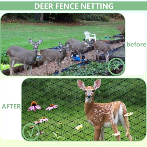 13x32FT Garden Bird Netting, Anti Bird Netting for Fruit Trees, 0.8" Mesh | Bird Netting for Garden, Netting for Garden Protection, Deer Netting, Deer Fence for Garden, 50 Cable Ties