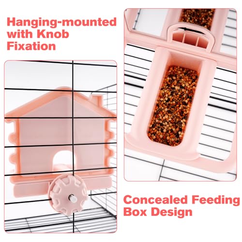 3 in 1 Bird Mirror with Perch Stand,Parrot Mirror for Cage,Bird Swing Toys for Cockatiels,Lovebirds,Conures,Parakeets-Helps Birds Release Stress (Pink) - color: Pink