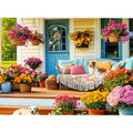 300 Piece Puzzles for Adult, Colorful Flower and Cute Puppy Jigsaw Puzzle - style: House and Puppy