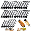 30 Pack Cannoli Horn Form Set, Large Stainless Steel Canolis Tubes Moulds Cannoli Kit for Baking Cannoli, Croissant Shell, Cream Roll Dessert, Safety Filled Edges - color: 30 pcs large conical tubes set