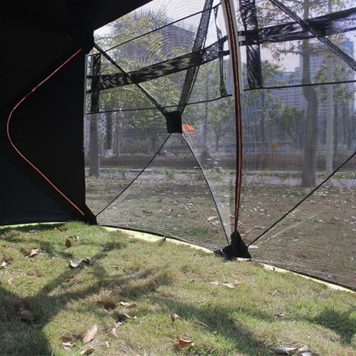 Camping Tent Hunting Blind See Through with Carrying Bag, 4-6 Person Pop Up Ground Blinds 270 Degree, Portable Camo Hunting Tent for Deer Turkey Hunting