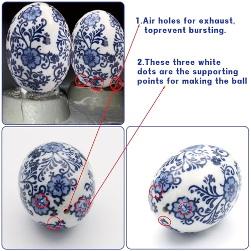 Handpainted Ceramic Eggs for Easter,The Choice, Easter, Halloween and Housewarming Decorative - Set of 6 Decorative Eggs（D） - size: D